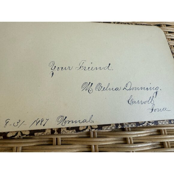 Antique 1880s Autograph Book Carroll Iowa Some Signed Pages - Picture 11 of 16